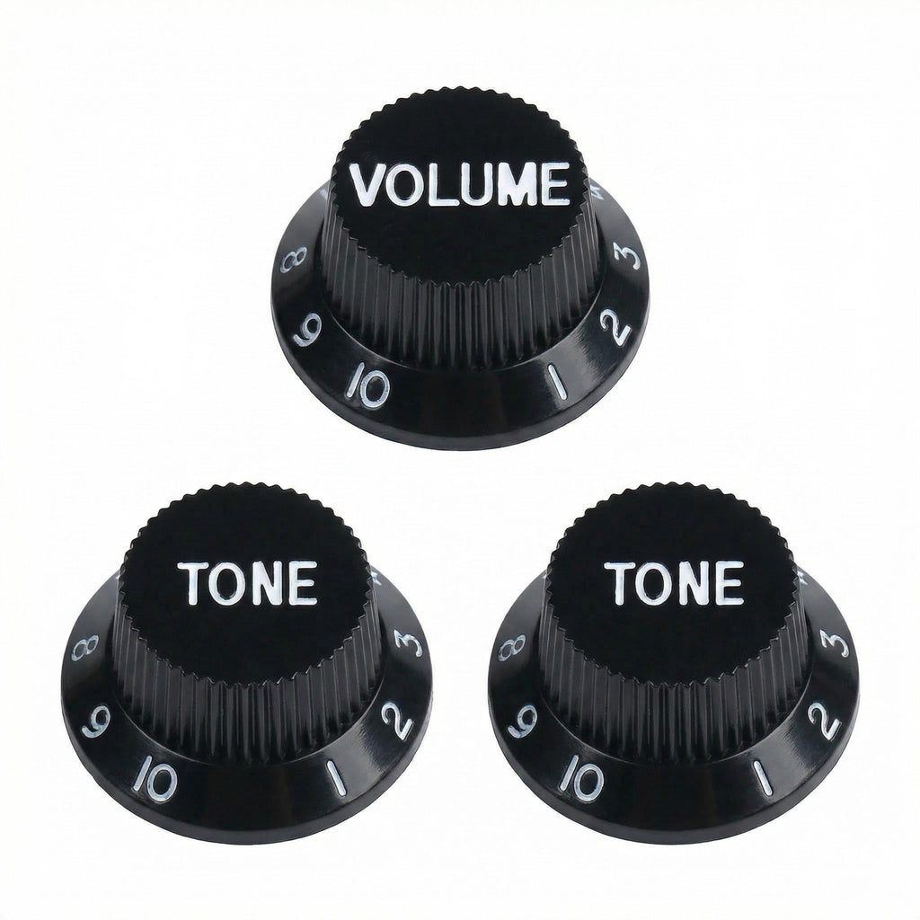 Black 1 Volume 2 Tone Guitar Control Knobs Set I3775