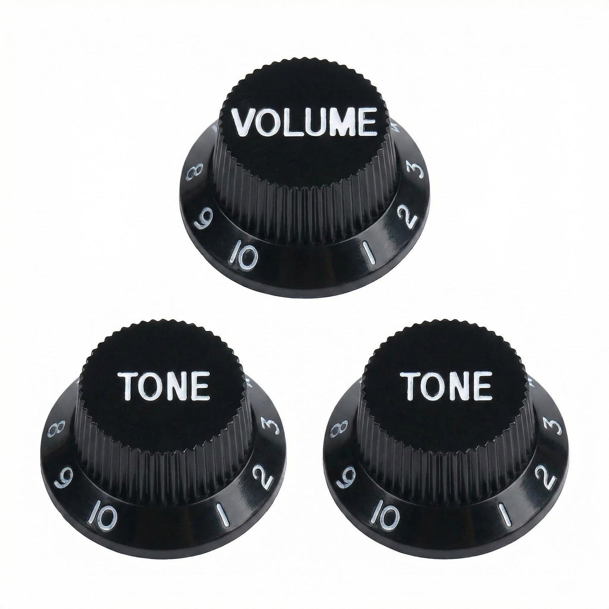 Black 1 Volume 2 Tone Guitar Control Knobs Set I3775