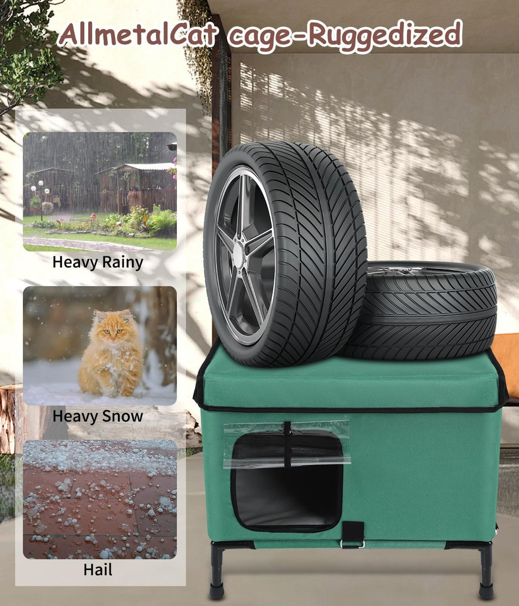 21" Heated Cat House with Heating Pet Pad H3813
