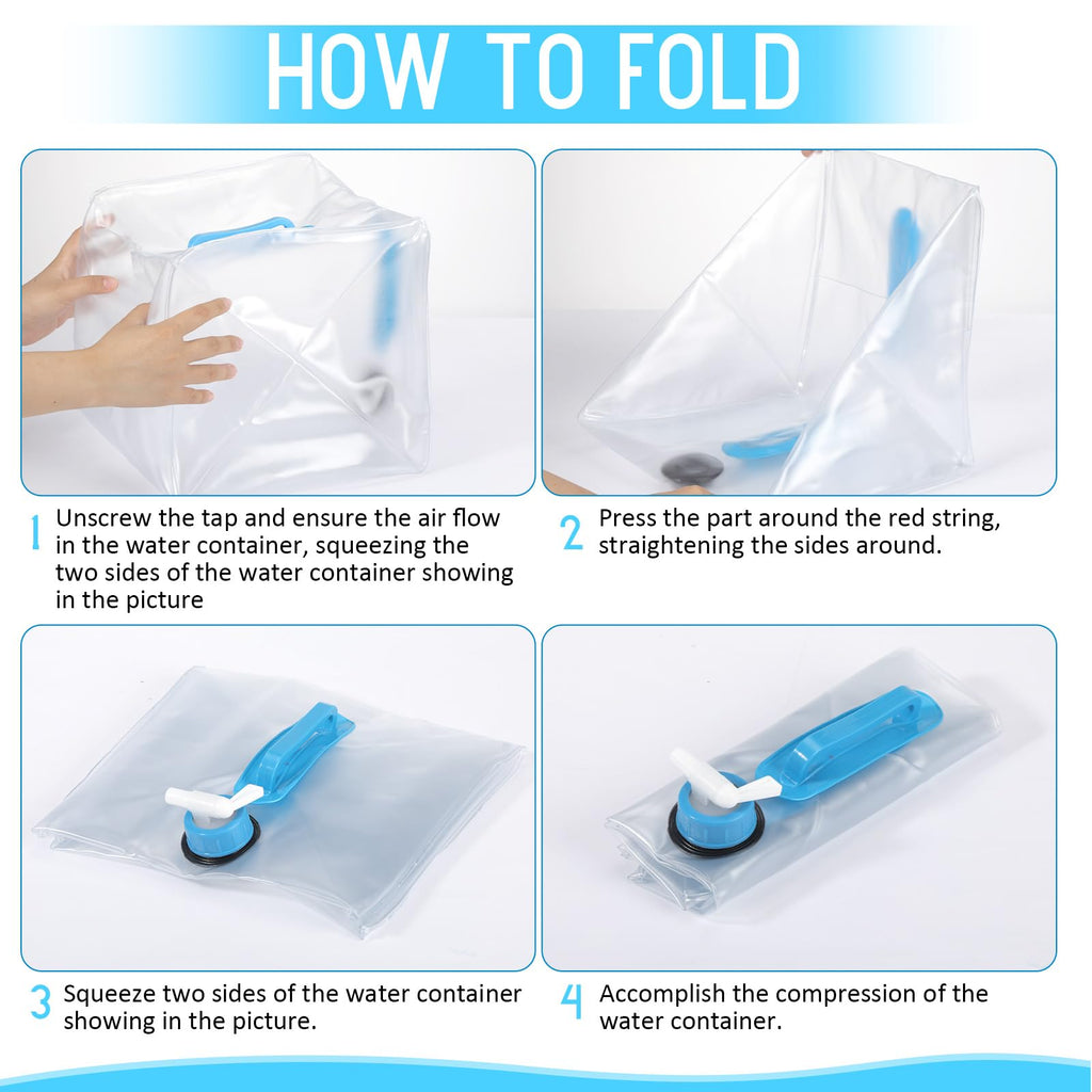5 Pcs 5.3 Gallon Collapsible Water Container with Spigot I2176