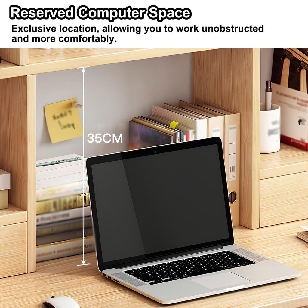 White Desktop Bookshelf Wood Storage Rack G31110