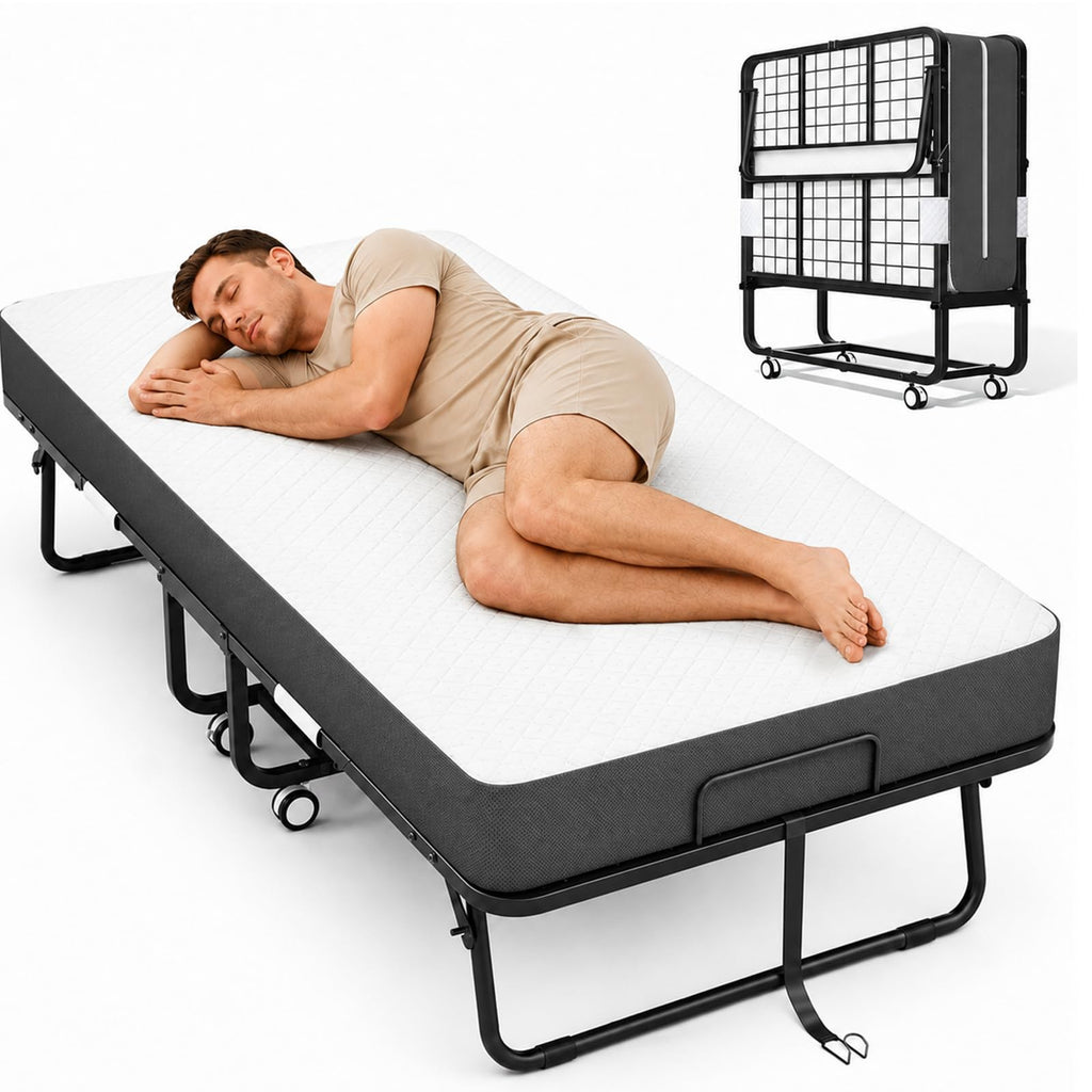 Folding Bed with Mattress Twin 75 x 38 in K83640