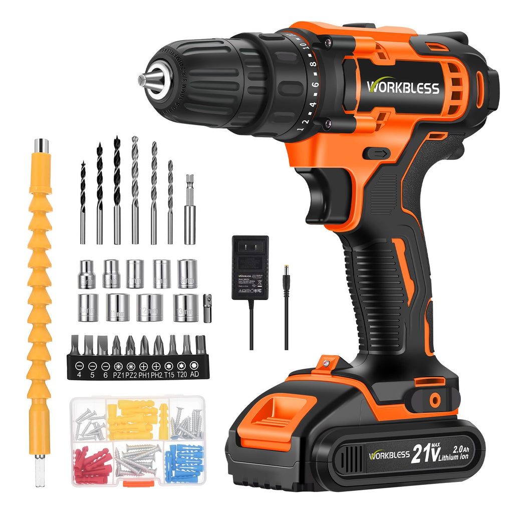 21V Cordless Drill Set with Battery Charger U264991