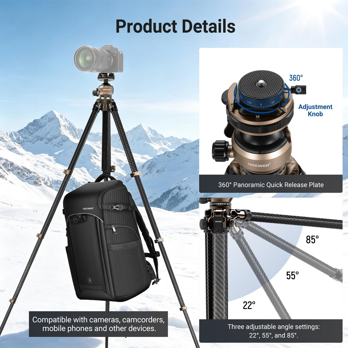 Carbon Fiber Travel Tripod D46008
