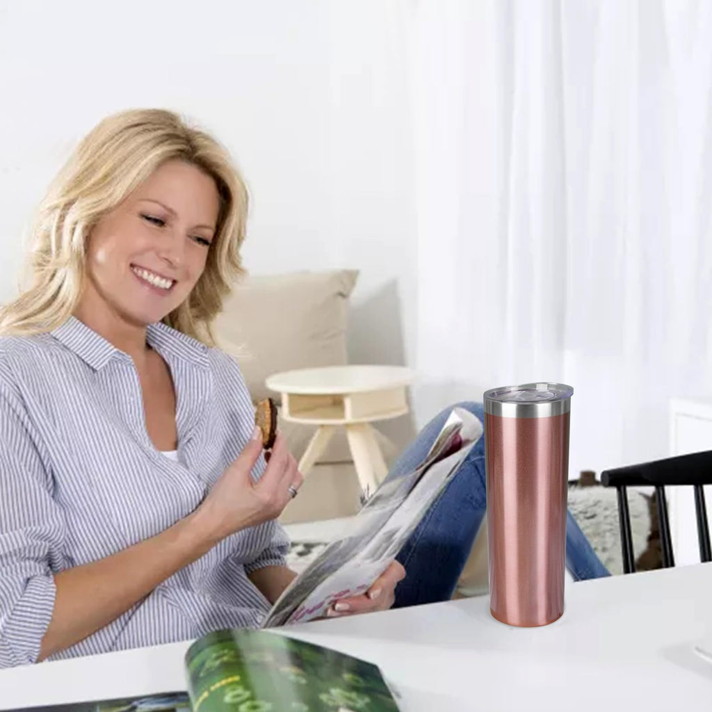 20 oz Stainless Steel Vacuum Insulated Tumbler with Lid and Straw T4888
