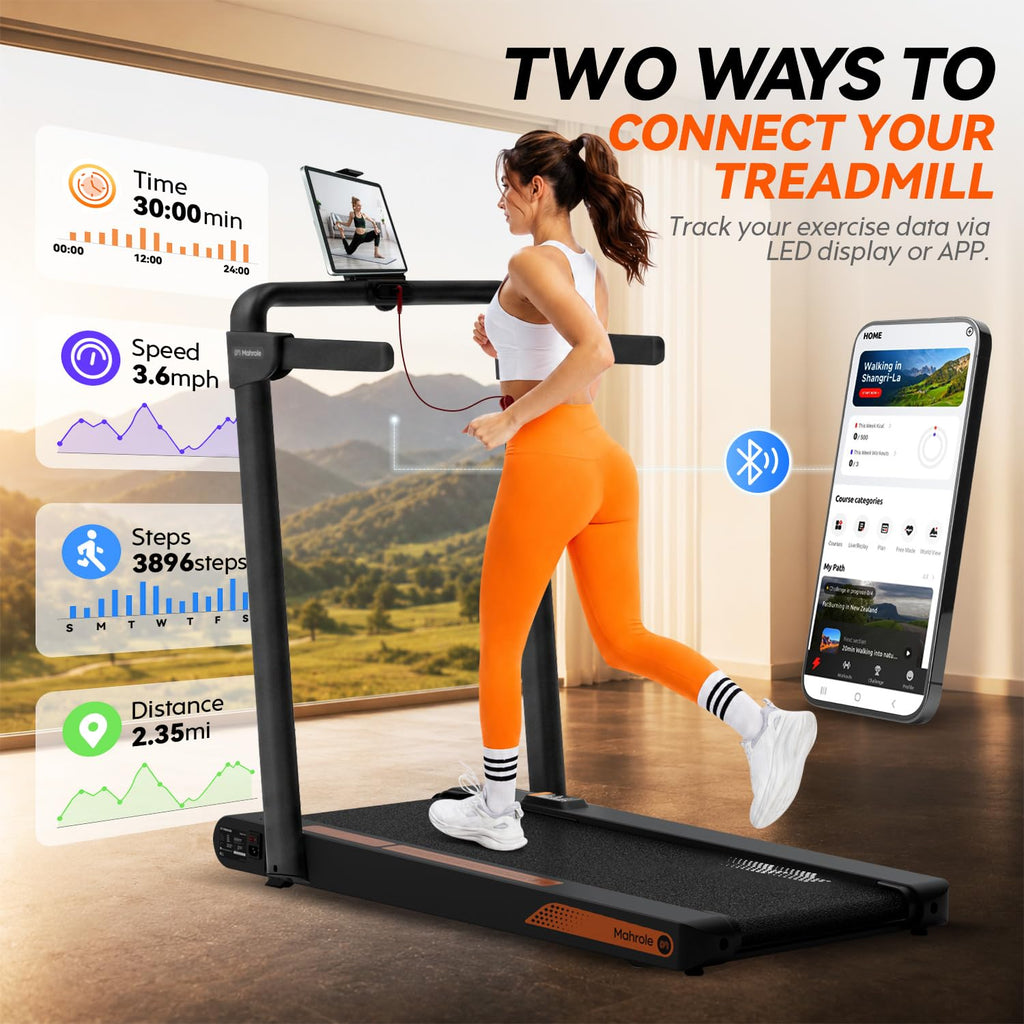 Foldable Treadmill with Vibration Plate H783