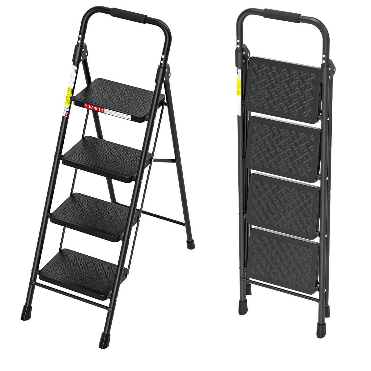 4 Step Ladder with Anti-Slip Pedal and Cushioned Handle W7139