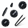 Black 1 Volume 2 Tone Guitar Control Knobs Set I3775