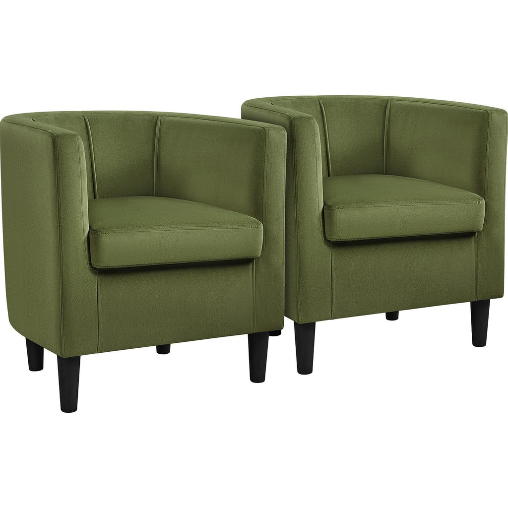 Barrel Accent Chairs Set of 2 Olive Green Z74874
