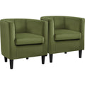Barrel Accent Chairs Set of 2 Olive Green Z74874