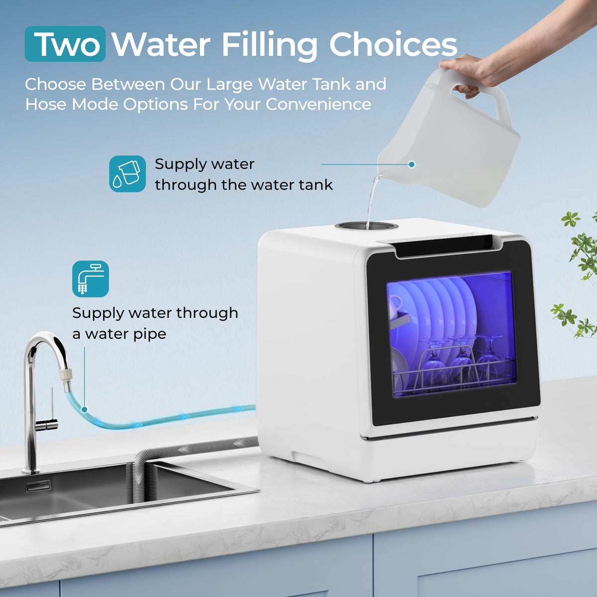 Countertop Dishwasher Portable with 5L Tank S8972