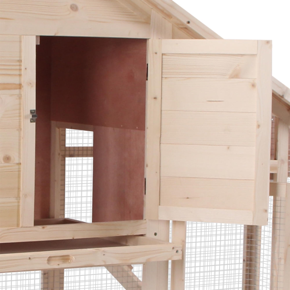 55" 2-Tier Wooden Rabbit Hutch with Ramp D233558