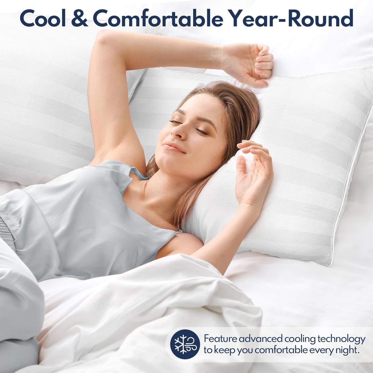 King Pillows Set of 2 Cooling Down Alternative Medium Firm I548