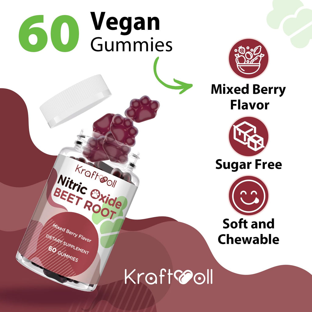 Sugar-Free Beet Root Gummies Mixed Berry 60 Gummies R455