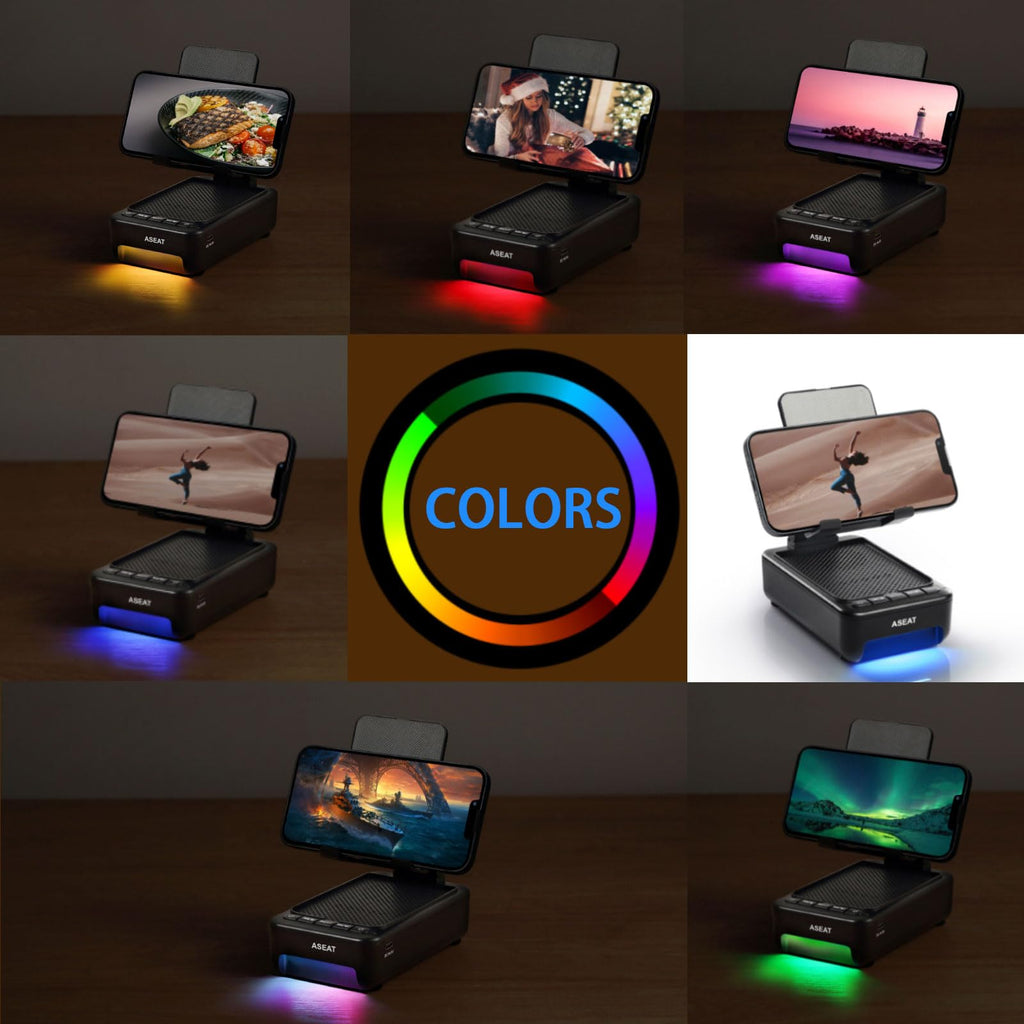 Cell Phone Stand with Bluetooth Speaker and LED Light T6470