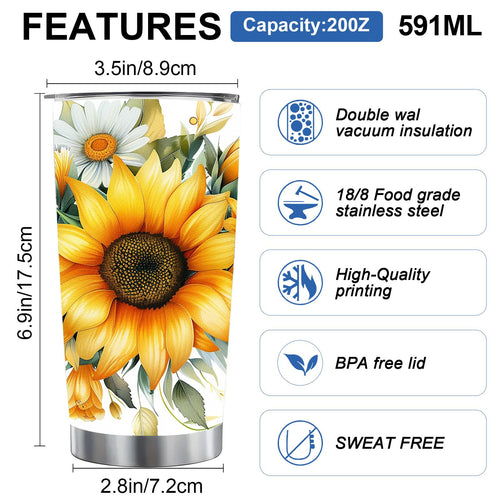 20 oz Sunflower Tumbler Cup V561