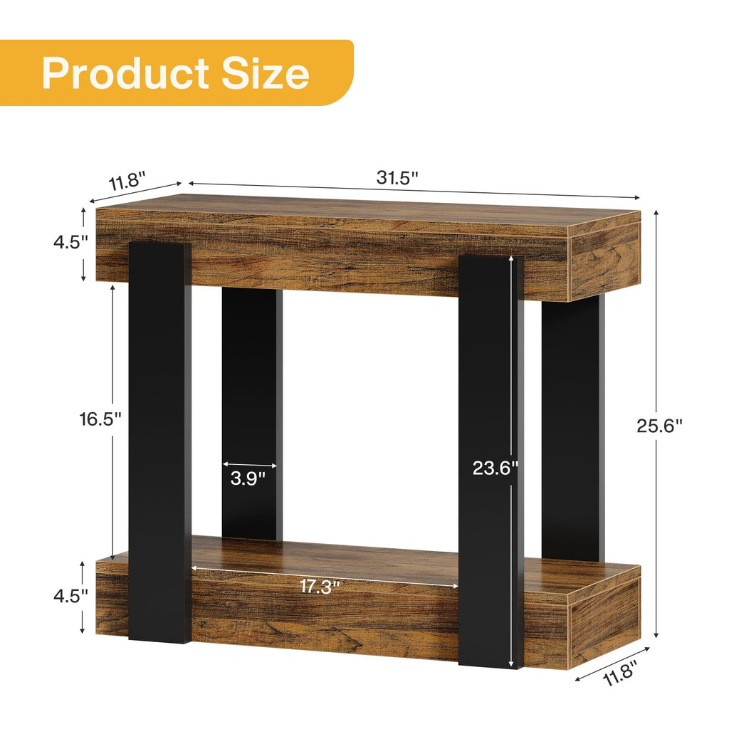 2-Tier Narrow End Table with Storage Shelf Z7826