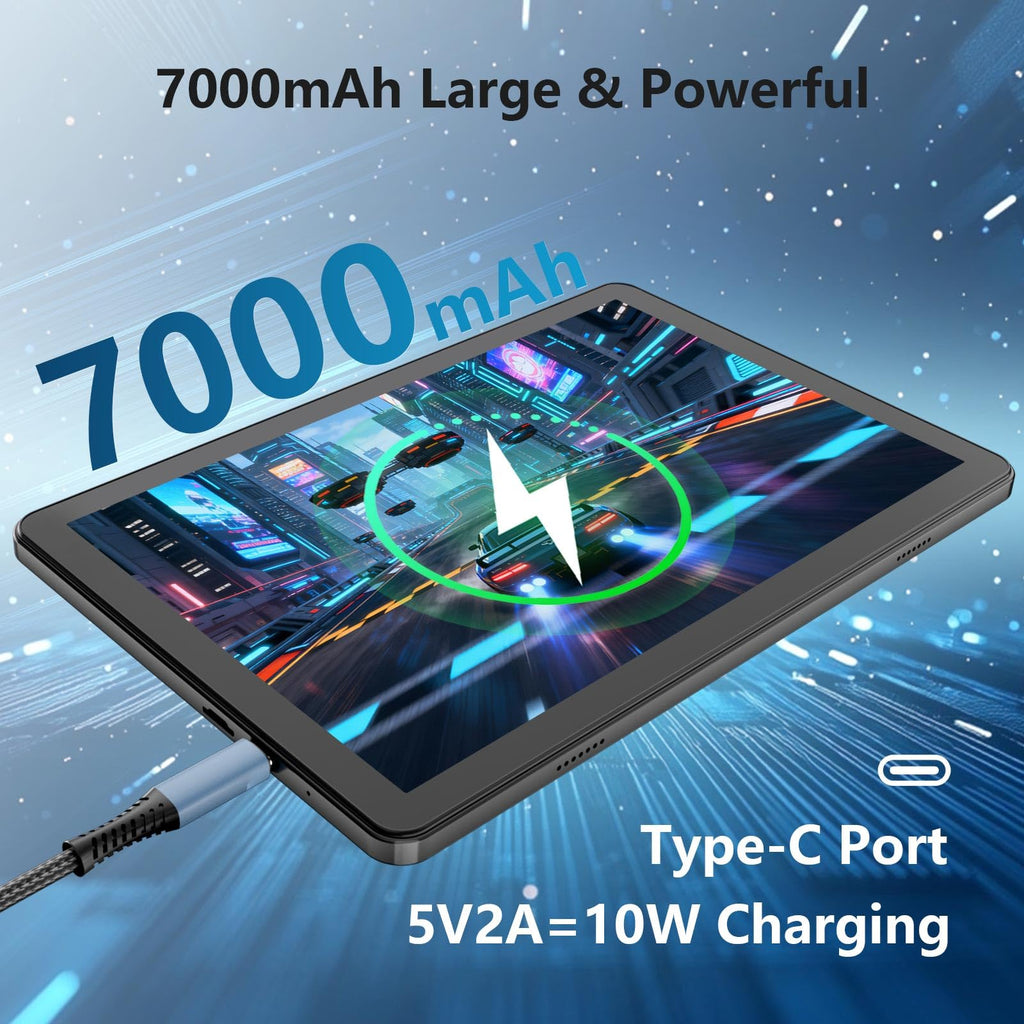 Android Tablet 10 inch, 26GB RAM 128GB ROM 7000 mAh Black W3978