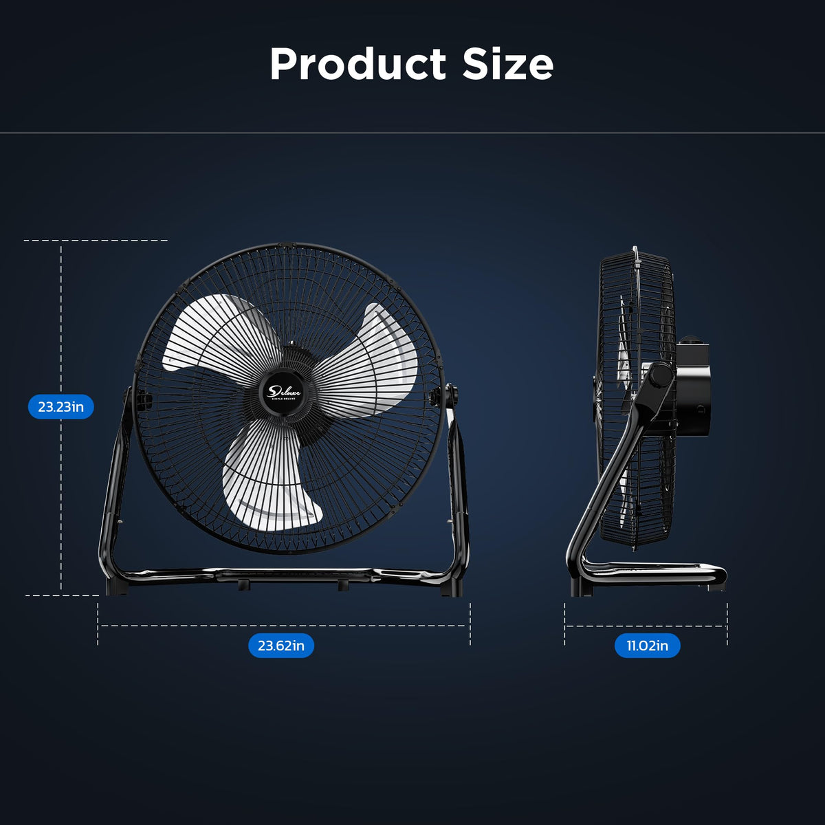 20" 3-Speed High Velocity Industrial Floor Fan, 2 Pack V14721