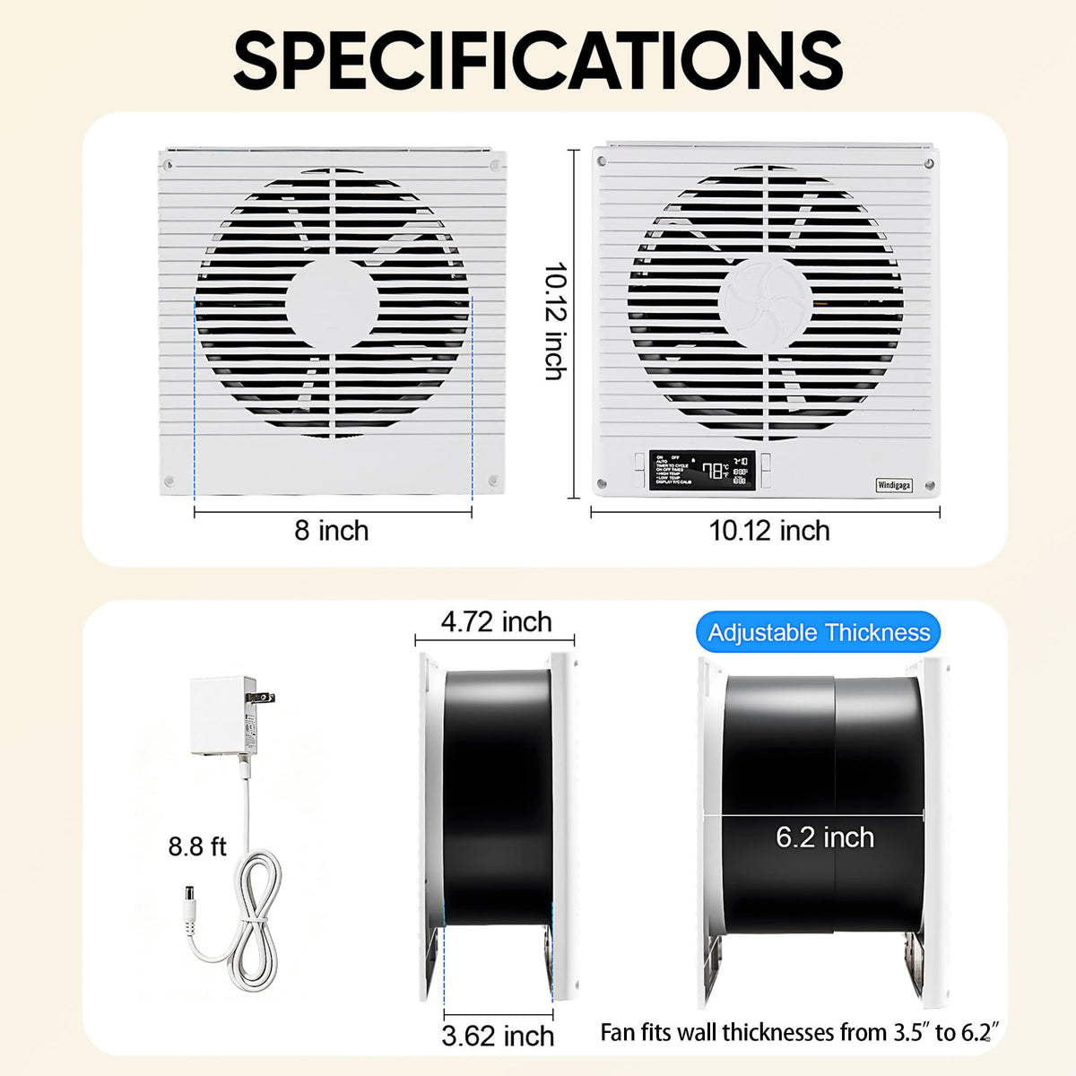 8" Room to Room Air Transfer Fan with Remote K52819