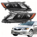 2PCS Black Housing Clear Lens Headlight Assembly Set A826