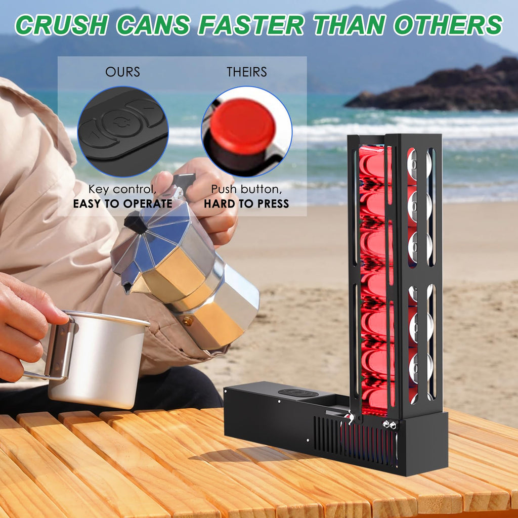 Electric Can Crusher, 8 Cans at a Time, Heavy Duty for 12oz & 16oz Cans A750995