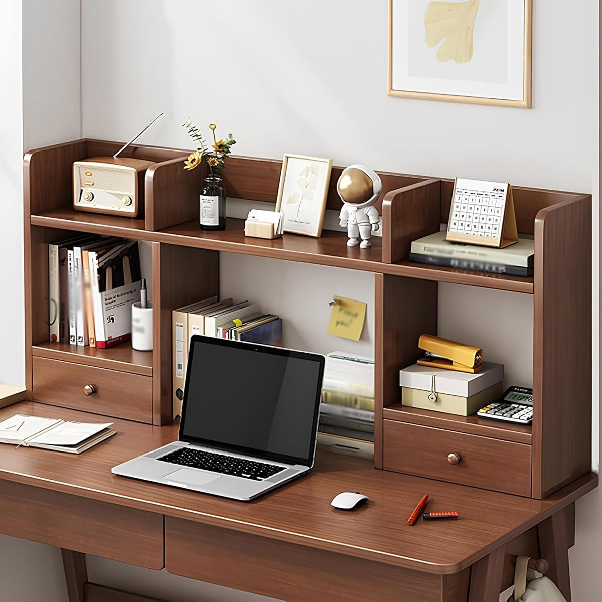White Desktop Bookshelf Wood Storage Rack G31110