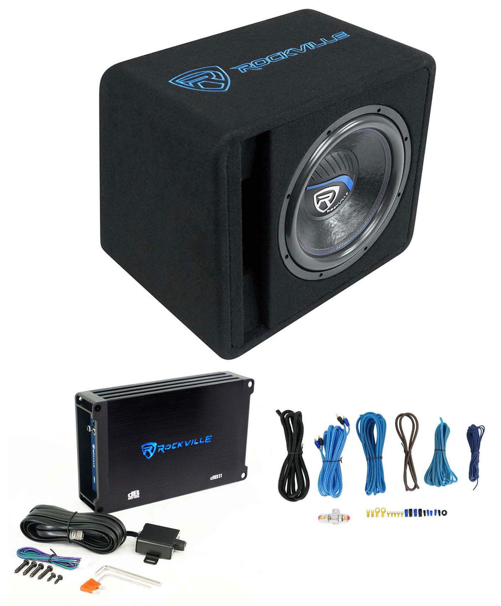 12" Loaded Car Subwoofer Enclosure with Amp D62494