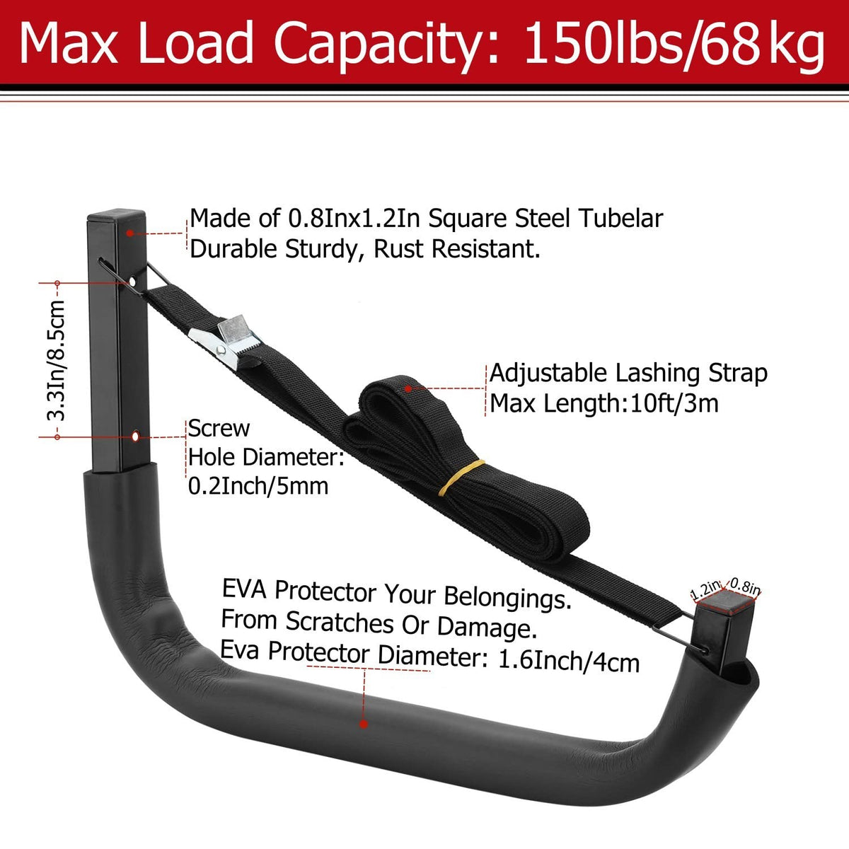 Wall Mount Kayak Storage Hooks F83221
