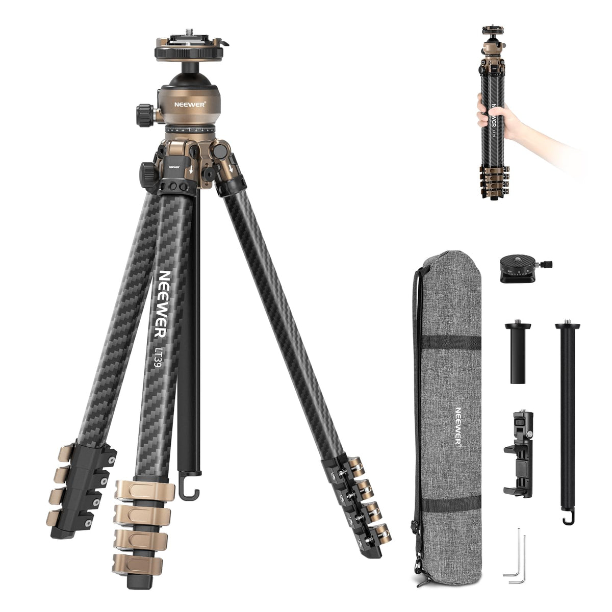 Carbon Fiber Travel Tripod D46008