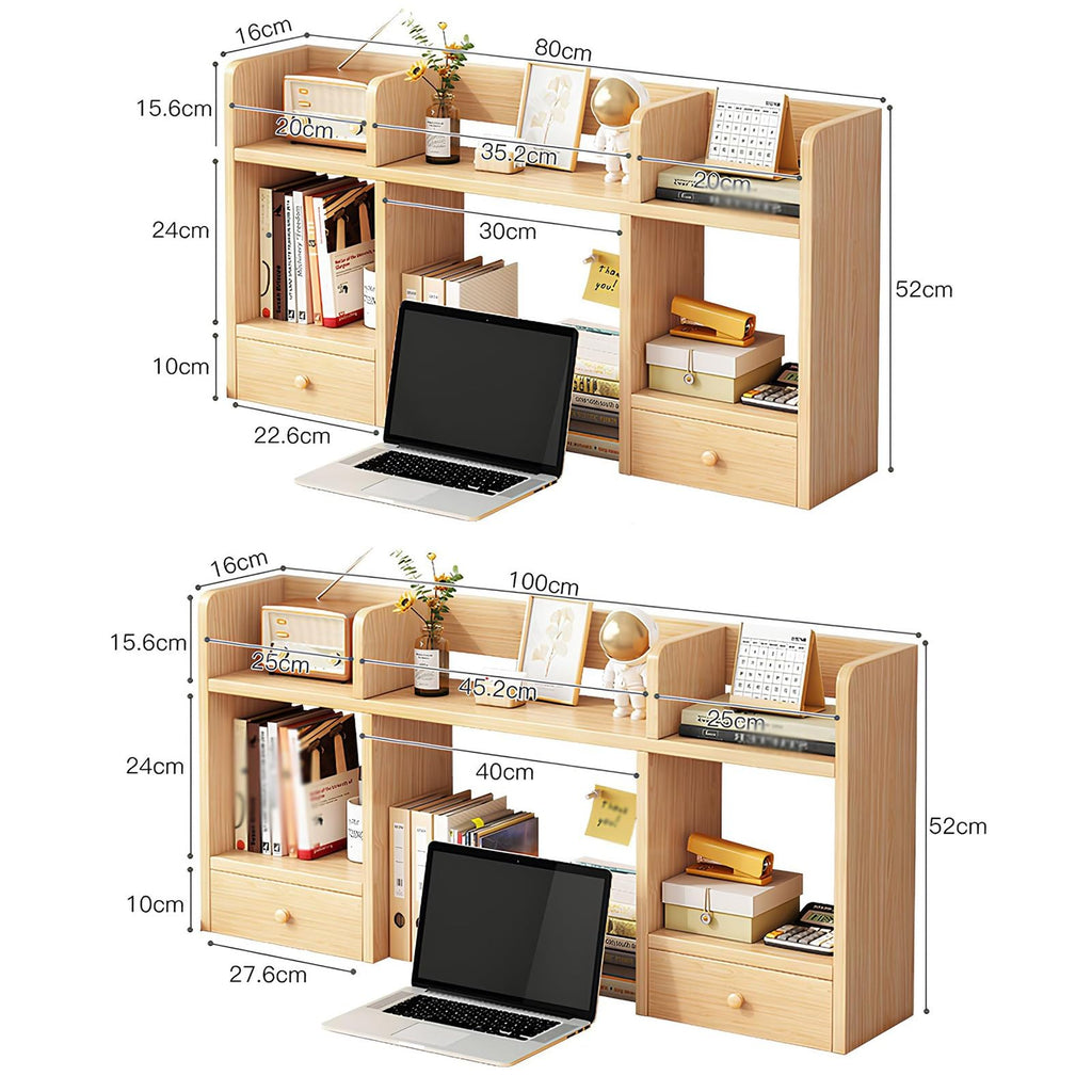 White Desktop Bookshelf Wood Storage Rack G31110