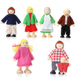 Wooden Dollhouse People Set of 7 Mini Dolls F441719