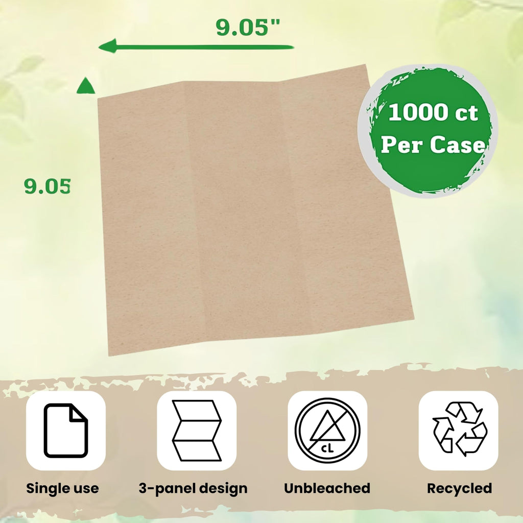 Brown Unbleached Z-Fold Paper Towels 1000ct S50797