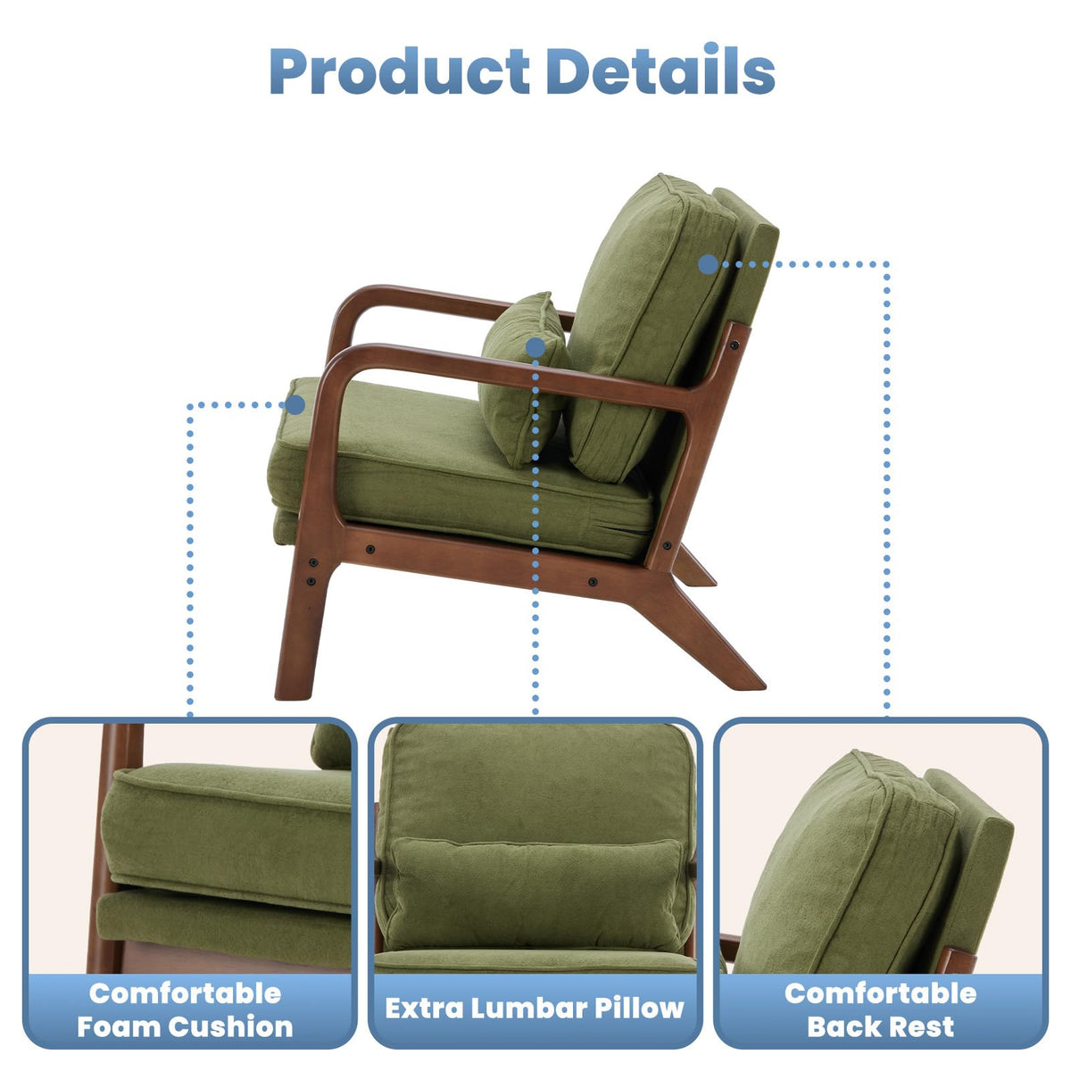 Mid Century Accent Chairs Set of 2 F841