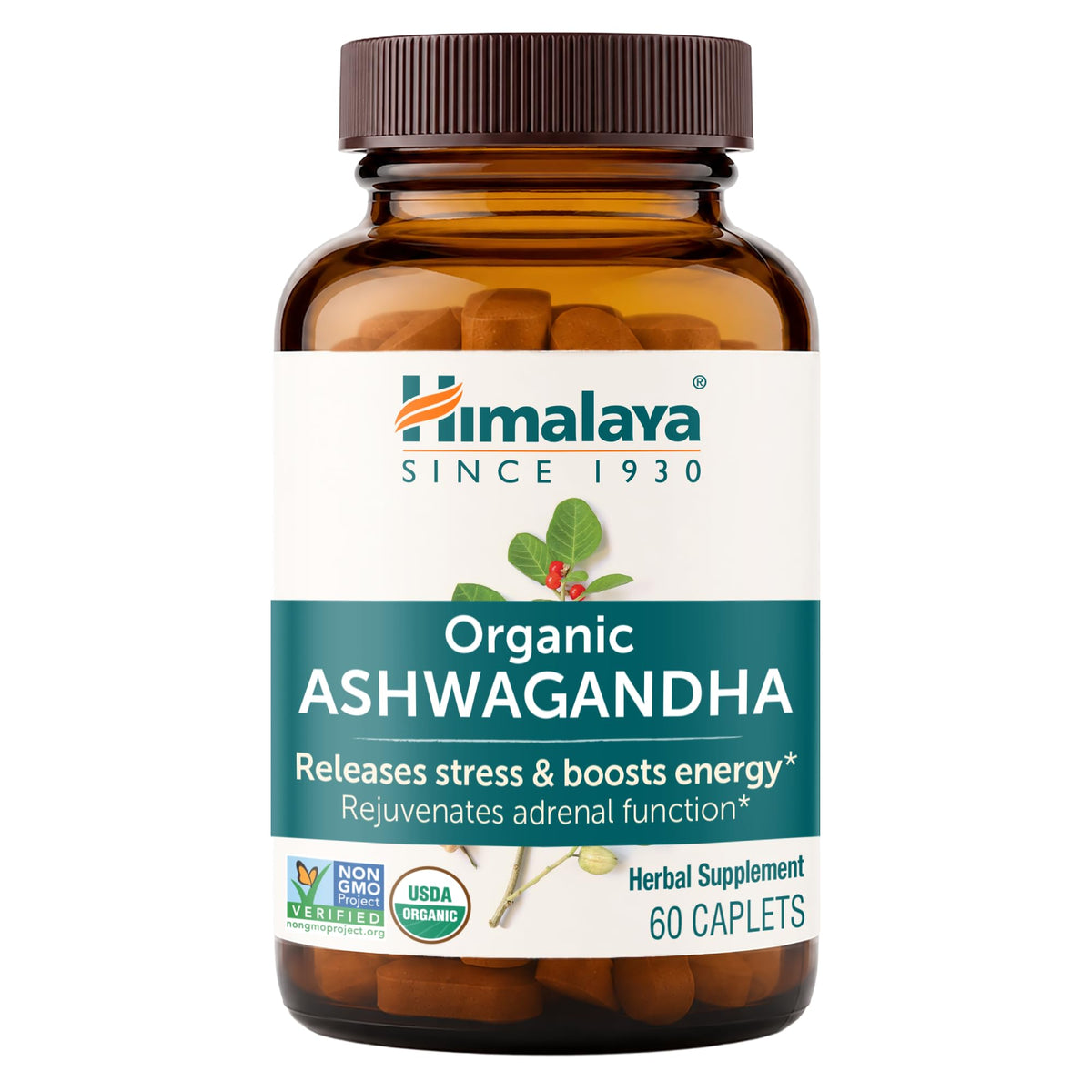 USDA Organic Ashwagandha Root 670 mg 60 Caplets H606025