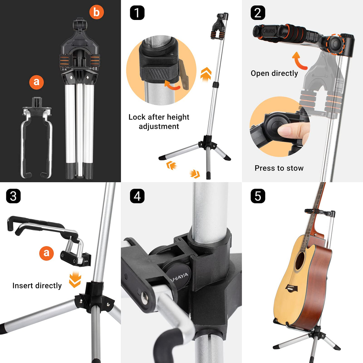 Adjustable Folding Guitar Stand A6855