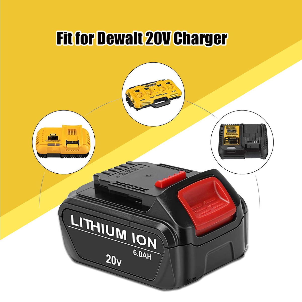 2 Pack 6.0Ah Replace Battery for 20V MAX Cordless Power Tools O8296