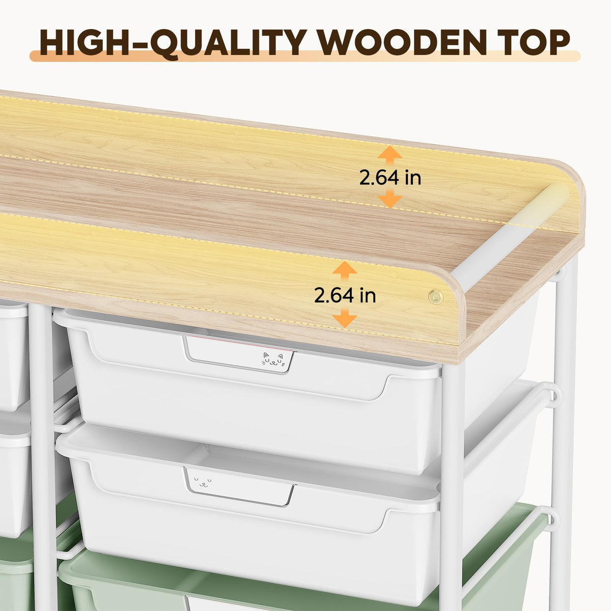 10 Drawer Rolling Cart Green E2883