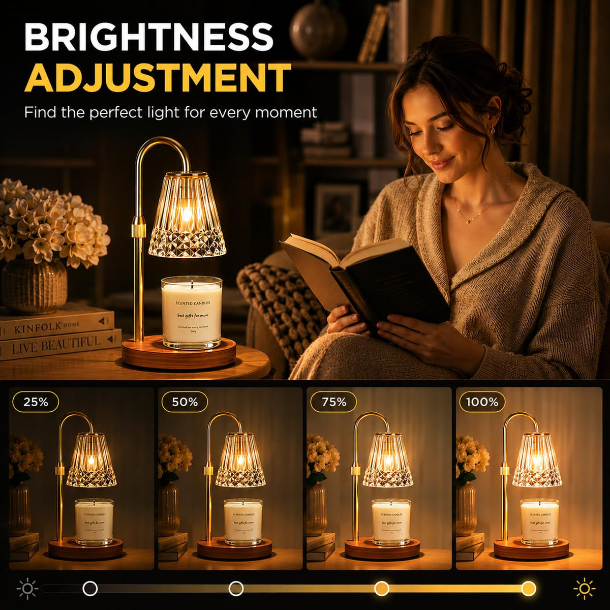 Candle Warmer Lamp 2 Pack with Timer & Dimmer F9505