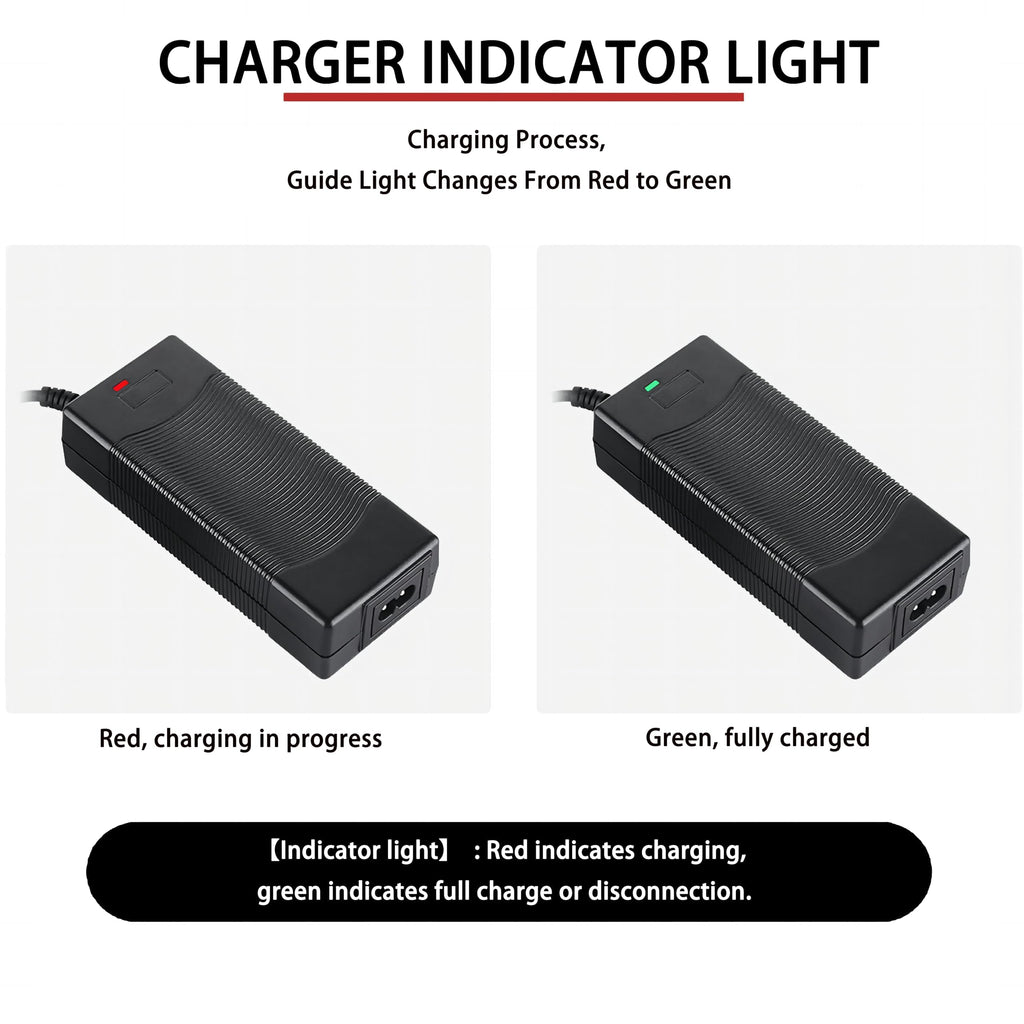 42V 2A Electric Scooter Battery Charger with XLR RCA & DC Plugs Q16650