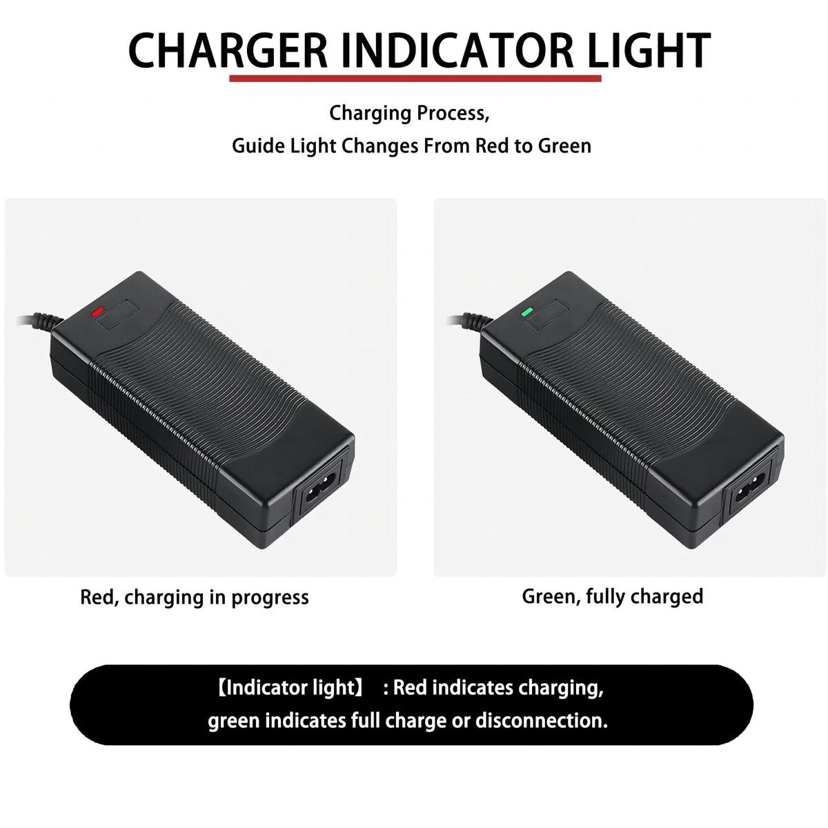 42V 2A Electric Scooter Battery Charger with XLR RCA & DC Plugs Q16650