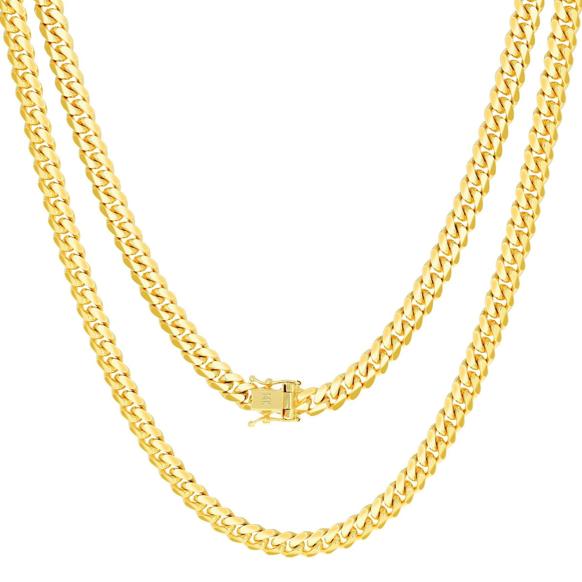 14k Yellow Gold Cuban Link Chain Necklace E52214