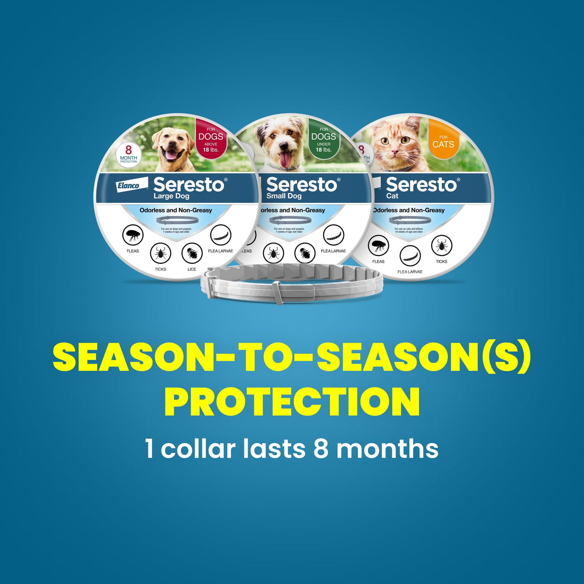 Flea & Tick Treatment & Prevention Collar for Dogs Under 18 lbs A461