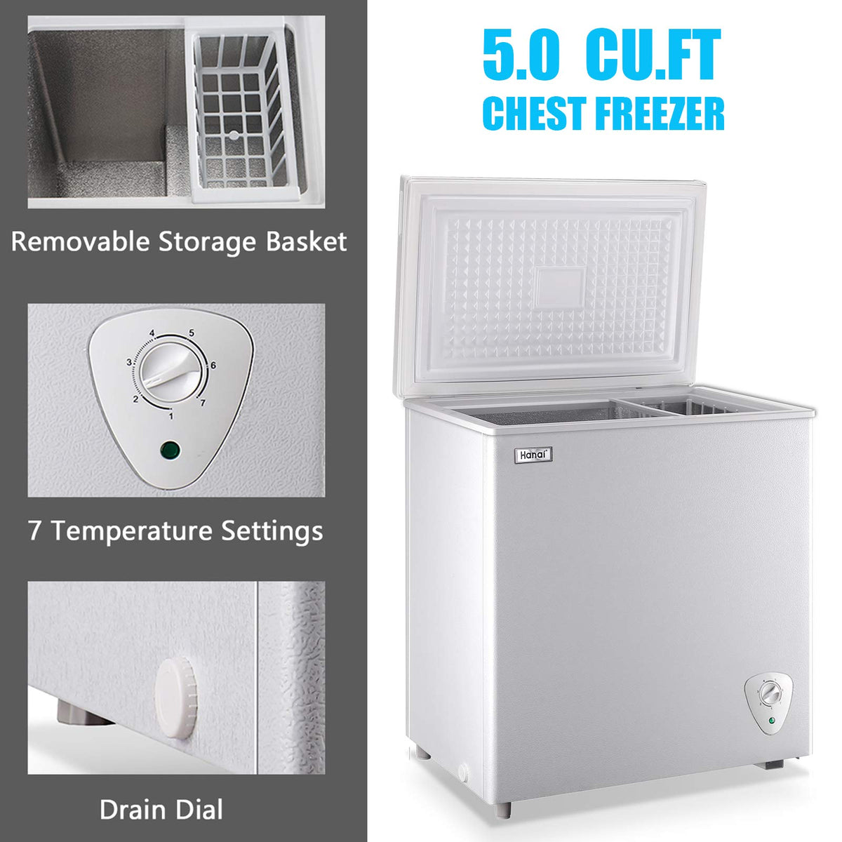 White 5.0 Cu.Ft Chest Freezer B435935