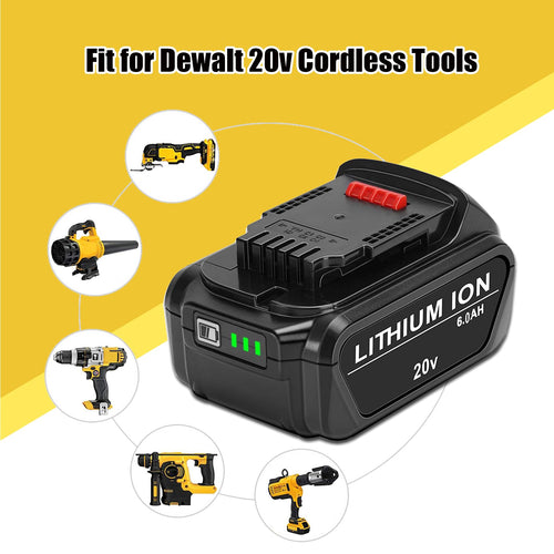 2 Pack 6.0Ah Replace Battery for 20V MAX Cordless Power Tools O8296