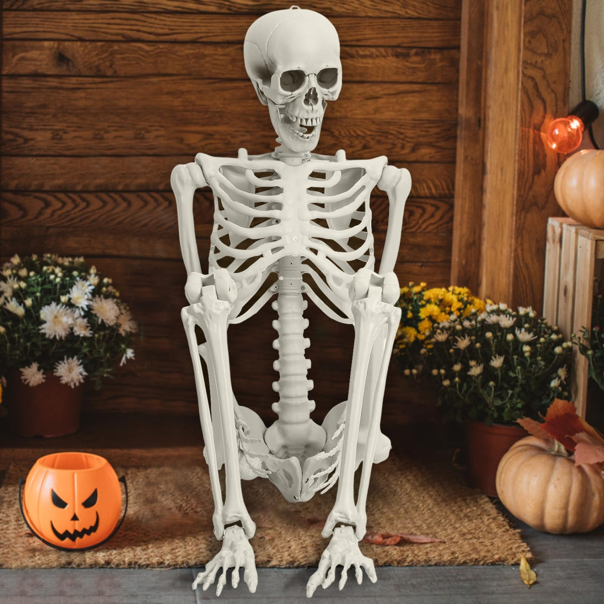 5.4ft Poseable Life Size Skeleton with Movable Joints H509