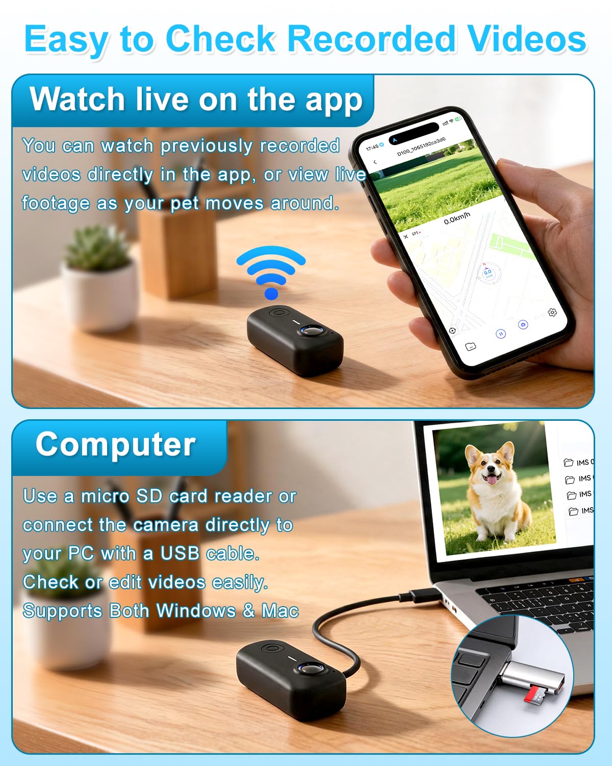Cat Camera Collar with 1080P HD Video Record, XS-Size Pet POV Cam, 8GB SD Card I58883