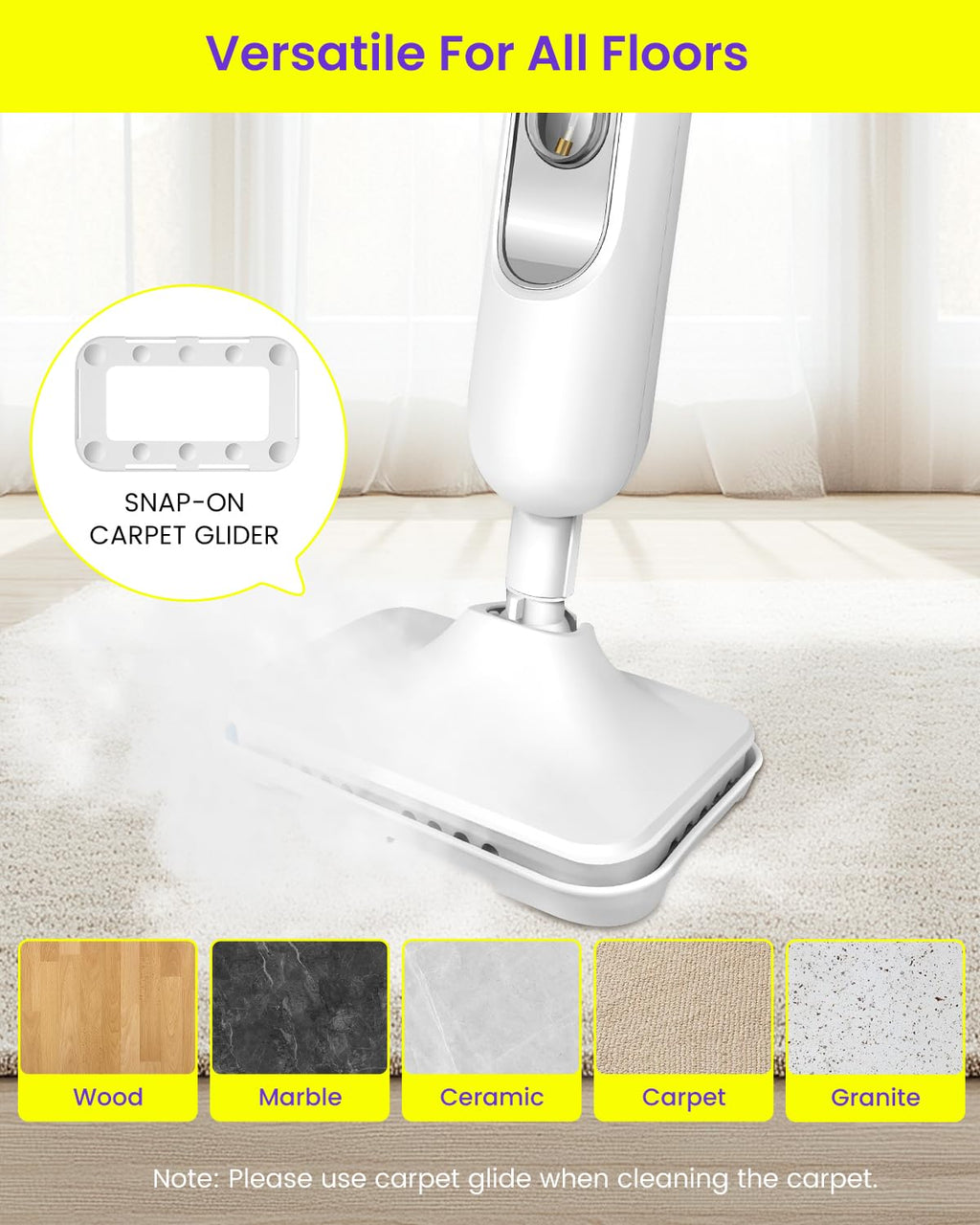 1500W Steam Mop for Hardwood and Tile B47103