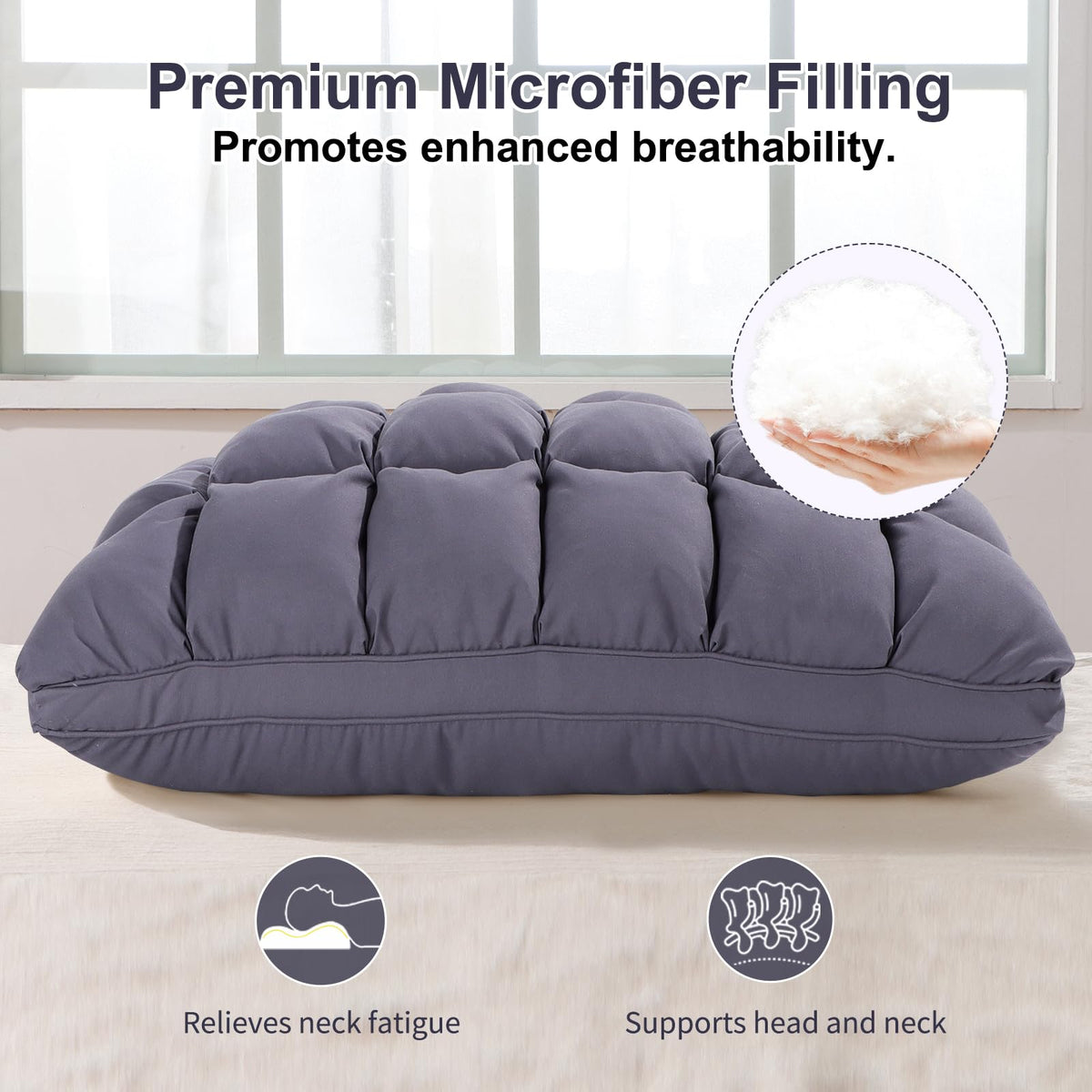King Size Set of 2 Down Alternative Pillow A701604