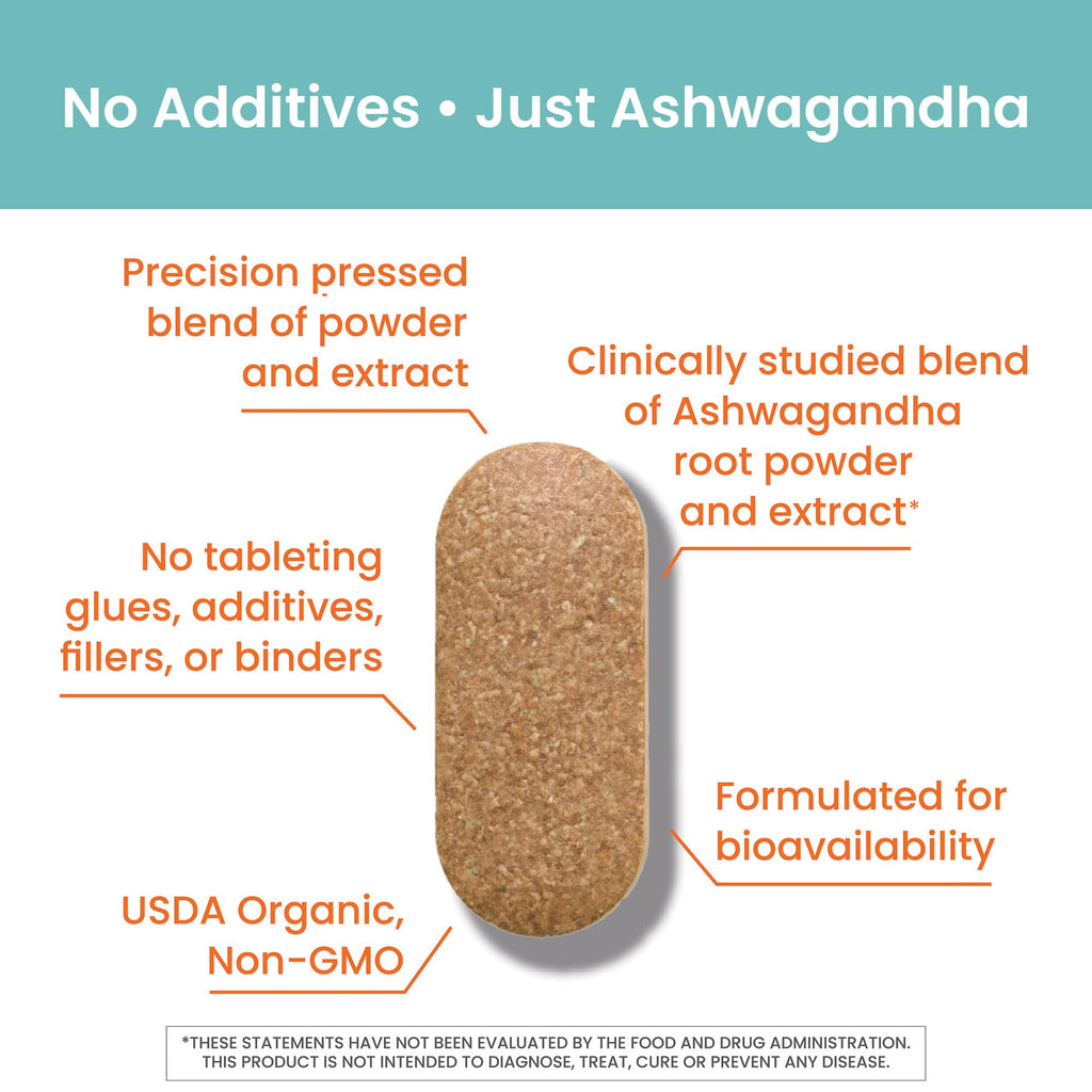 USDA Organic Ashwagandha Root 670 mg 60 Caplets H606025